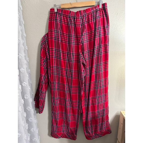 Victoria's Secret Holiday  Metallic  Plaid Flannel Pajama Set Size Large - Picture 7 of 7
